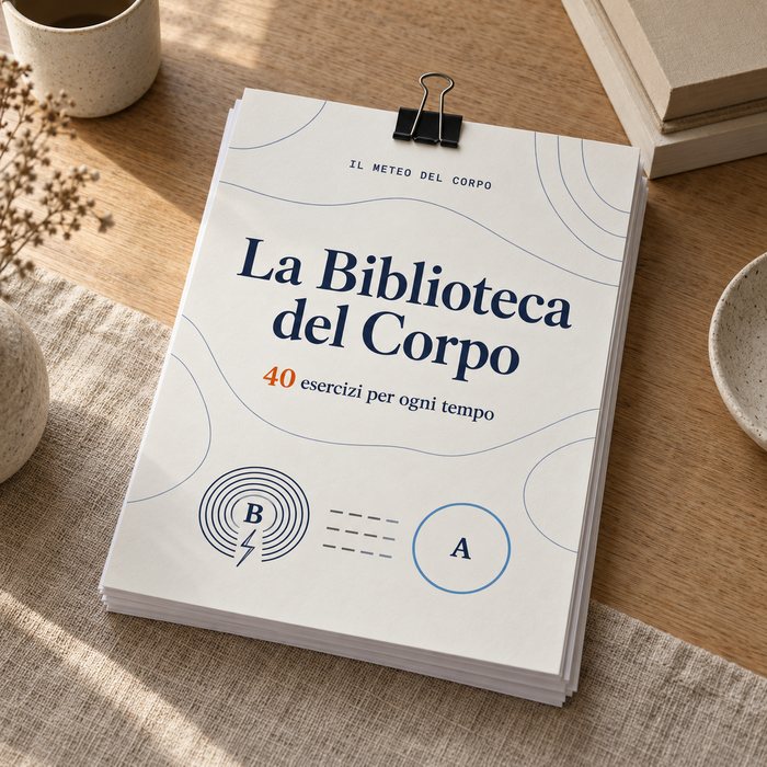 La Biblioteca del Corpo: fogli A4 con esercizi divisi per tempo
