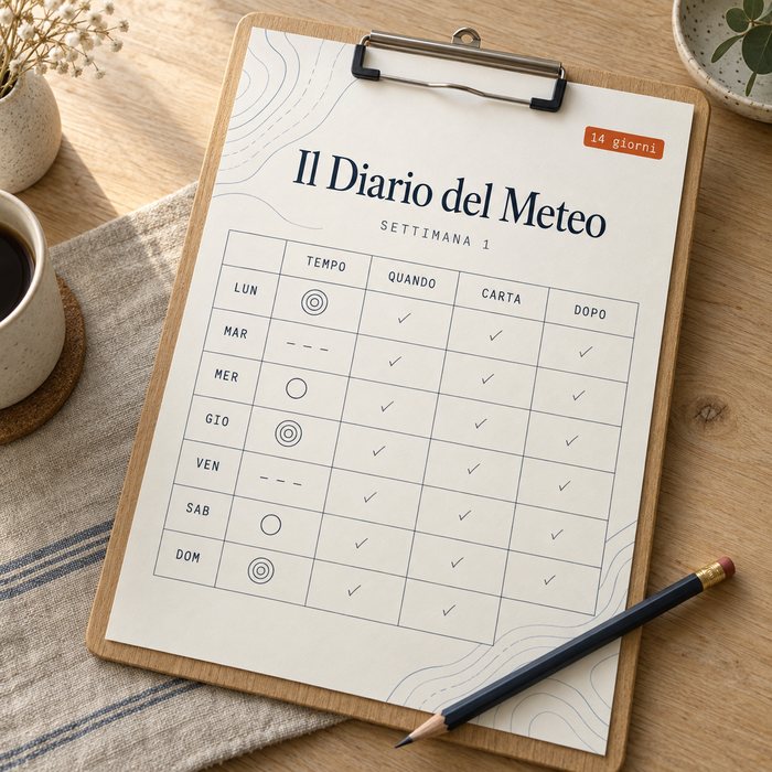 Il Diario del Meteo: una pagina settimanale compilata a penna